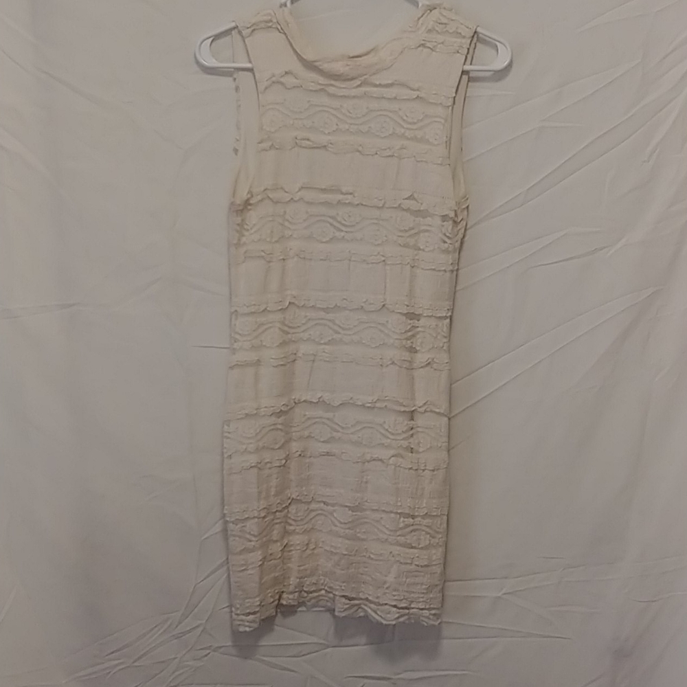 Linen and lace (off white) dress